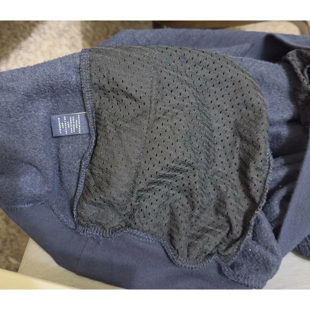 Straight Down XL Blue 1/4 Zip Pullover Knit Side Slit Pockets Mens